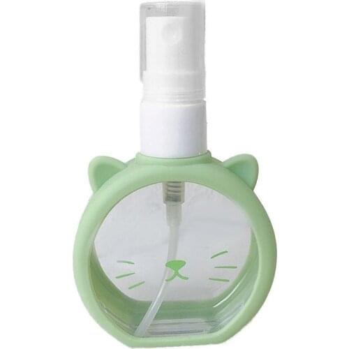 1pc 55ml Cartoon Cat Small Spray Bottle Make-up Water-filled Cute Sleeve Silicone Perfume Spray Fine Spray Bottle Bottle H5D5