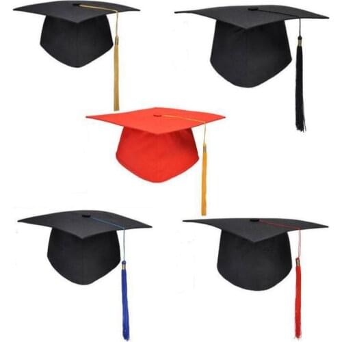 1PCS University Graduation Bachelors Doctor Academic Master Mortarboard Hat School Graduation Party Tassels Cap Decoration Photo