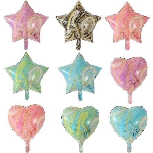 10pcs 18inch Double Layer Agate Balloons Wedding party heart star air Ballon Birthday Baby Shower Decoration Kids Party Supplies