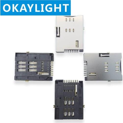 10PCS SIM PUSH 6+2P 8P with detection PIN 2.2H positioning piece 8.65