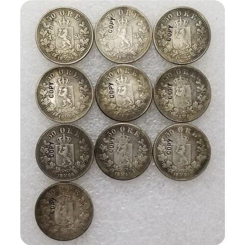1874-1904 Norway 50 Ore COINS COPY
