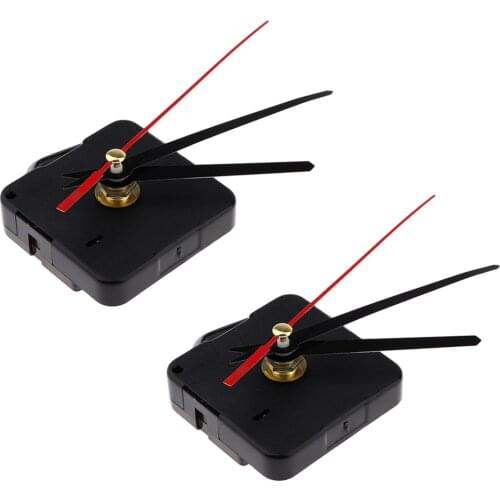 2x Silent Wall Clock Movement With Pointer DIY And Repair Black Red Pointer