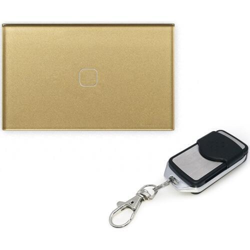 2018 US standard 110V 1 gang 1 way remote dimmer switch remote light switch glass switch for table lamp tempered glass panel