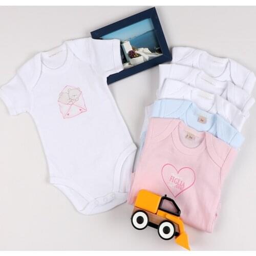 5pcs/7pcs baby clothes lowest price random colors 100% cotton vest /short baby newborn summer pure color overall