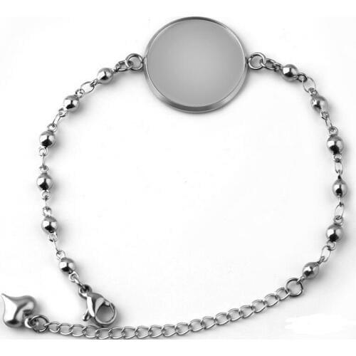 5pcs New listing DIY pure stainless steel heart inside 12MM/14MM/16MM/18MM/20MM bracelet