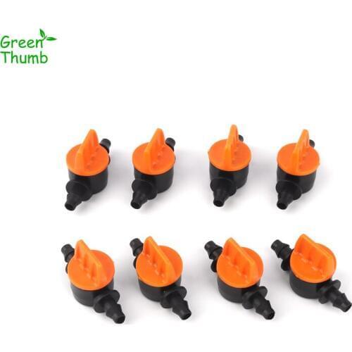 60pcs 4/7mm Hose Valve Plastic Switch PE Pipe Mini Valve Agricultural Irrigation Connectors