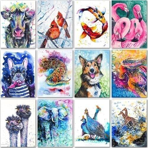 Full Square Diamond embroidery Cross stitch 5D DIY Diamond painting animals Flamingo dog bird ostrich Full Round Diamond mosaic