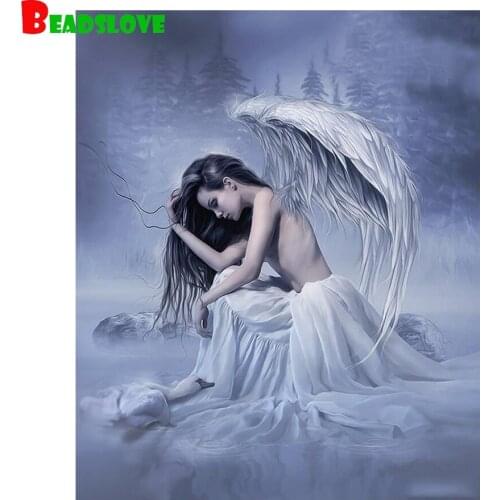 Angel 5d diy diamond painting mosaic needlework full square drill diamond embroidery living g217