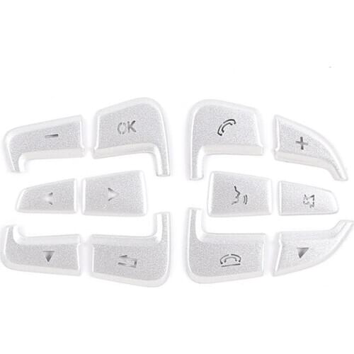 Car Aluminum Steering Wheel Button Trim Cover Decoration Stickers Accessories for Benz a B V CLA GLE CLS Class 2015-2019
