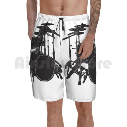 Drum Kit Beach Shorts Men Beach Pants Swimwear Drums Drum Kit Drummer Music Drum Drum Sticks Play Drums Bands Play