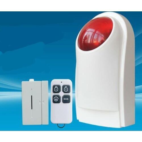 Wireless sound and flash light Strobe Siren Spot Detector Burglar Alarm System