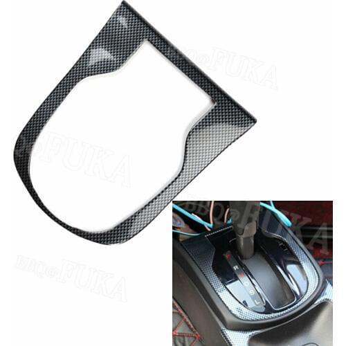 Carbon Fiber Color Gear Shift Knob Box Panel Cover Trim Molding Frame For Honda City 2015-2017