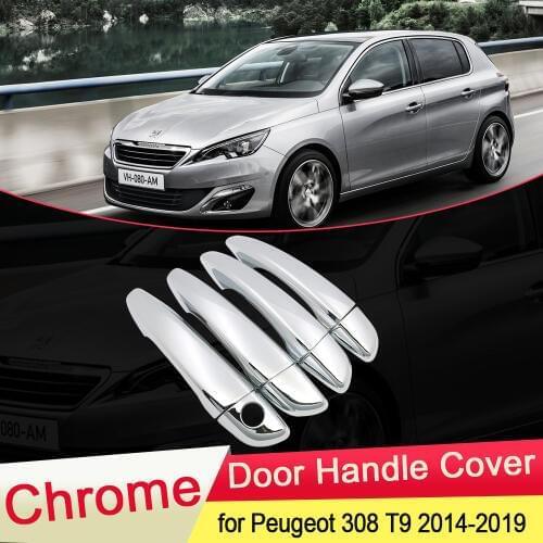 For Peugeot 308 T9 SW GT 2014 2015 2016 2017 2018 2019 Luxuriou Chrome Door Handle Cover Trim Car Set Catch Styling Accessories
