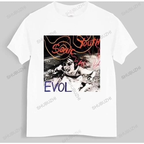 Summer t-shirt men brand teeshirt Sonic Youth EVOL Rock Mens White T-Shirt NEW Mens T-shirt Euro size TOPS