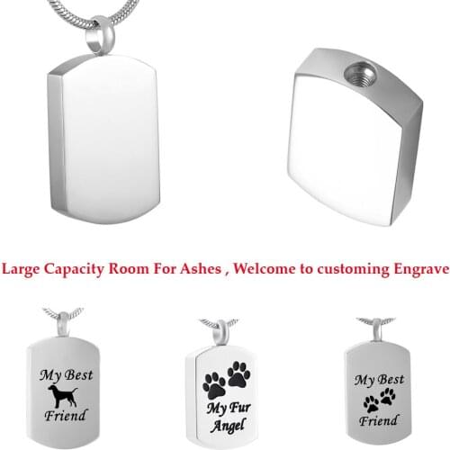 IJD9118 Choose from 4 Styles - Keepsake Paw Print Series Pet Memorial Cremation Jewelry for Dog, Cat, Animal Ashes