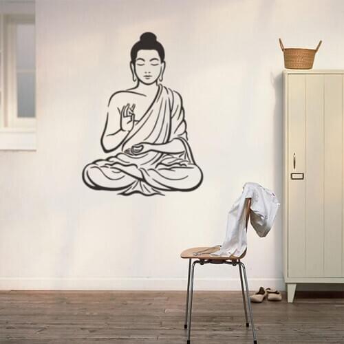 Hindu Buddha Wall Stickers Removable Environmental-Friendly PVC Wallpaper Home Decor Vinyl Wall Stickers For Living Room Bedroom