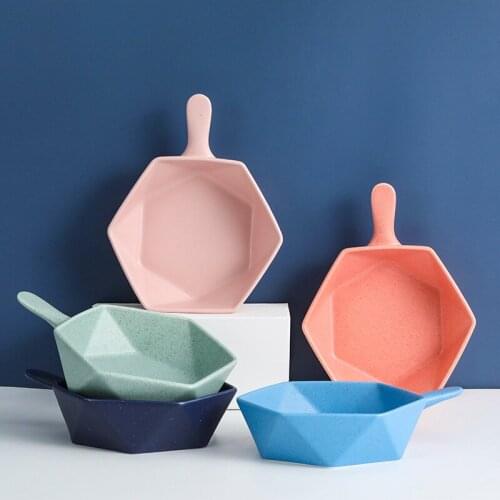 Nordic Household Ceramic Irregular Baking Tray Handle Creative Rice Plate Bowl Oven Oven Baking Deep Dish