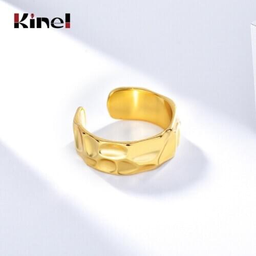 Kinel 100% Real Silver 925 Jewelry Rings 2021 New Opening Adjustable Hot Fashion 18K Real Gold Plated Anillos
