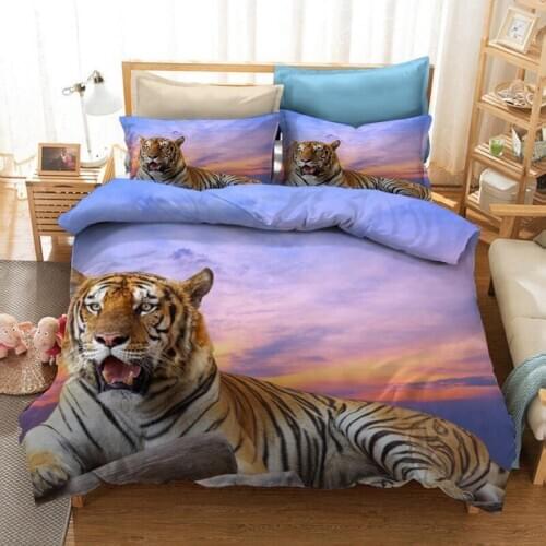 Animal King of the Forest Tiger Bedding Sets Bed Linen Children Girls Duvet Cover Pillowcase Comforter Bedding