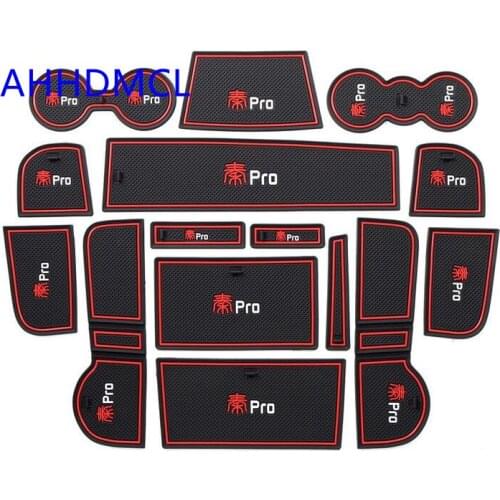 Car Gate Slot Pad Cup Armrest Storage Pad Anti-Slip Mat For BYD Qin Pro 2019