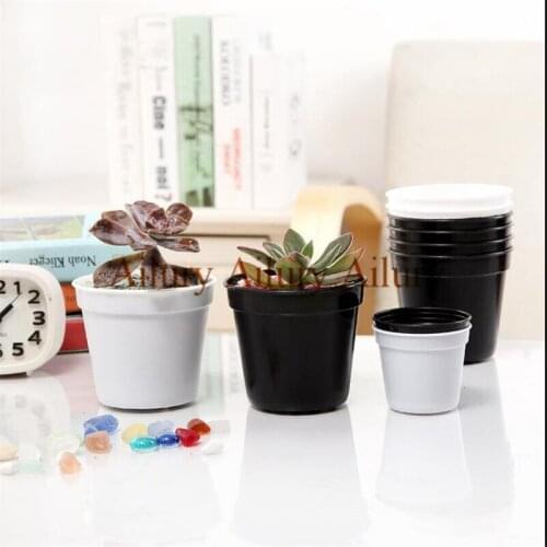 PP Small white or black pot,round.Plastic pot.Seedling transplanting seedling pot Multi-meat flowerpot