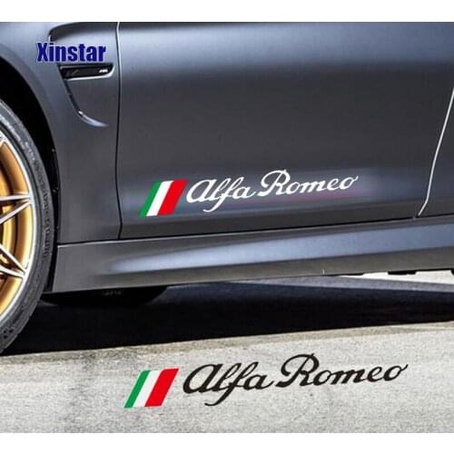 2pcs Car Door Sticker For Alfa Romeo Giulia Giulietta 159 156 MITO Stelvio 147 Sportiva Auto Accessories