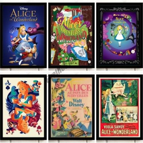 Wall Art Canvas Painting Disney Alice In Wonderland Nordic Posters and Prints Room Decoration Pictures for Living Home Decor