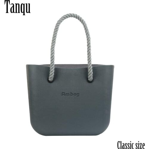 New AMbag Classic Big EVA Obag O Bag Style Waterproof with Solid Color Zip-Up Inner Long rope Handles Women DIY Totes Handbag