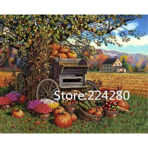 New Needlework,DIY 14CT Cross stitch,Harvest farm Scenery for Embroidery kits,Art Cross-Stitching handmade home decor Crafts