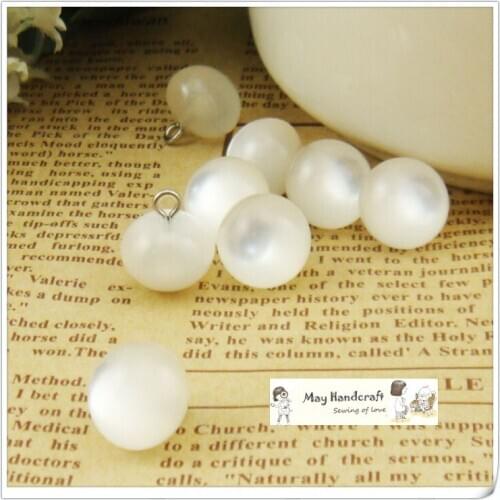 Wholesales12.5mm Beatiful Pearl Acryl Round Buttons for Craft,Women Dress/Skirt/Sweater Shank Button Buckle,100Pcs/Lot