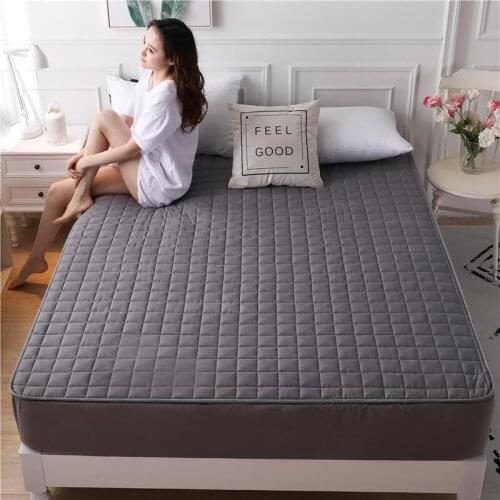 100% Polyester Bedspread on the bed Thicken Quilted mattress cover bedspreads for double bed 150 Elastic Fitted Sheet bed plaid