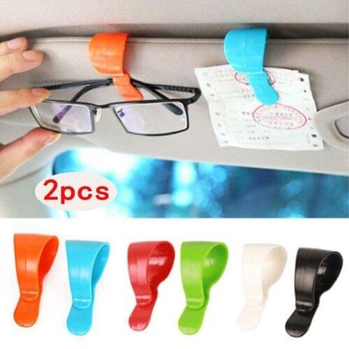 Portable multi-purpose vehicle eyeglasses clip 2 mounted car sunglasses bill clip card clip