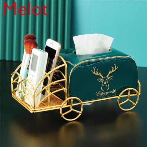 European-Style Simple Decorative Tissue Box Living Room Light Luxury Multi-Functional Home Creative Remote Control Storage Box