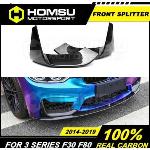 Real Carbon Fiber Front Bumper Splitters for BM-W M4 F82 F83 M3 F80 2015 - 2020 Front Bumper Splitters