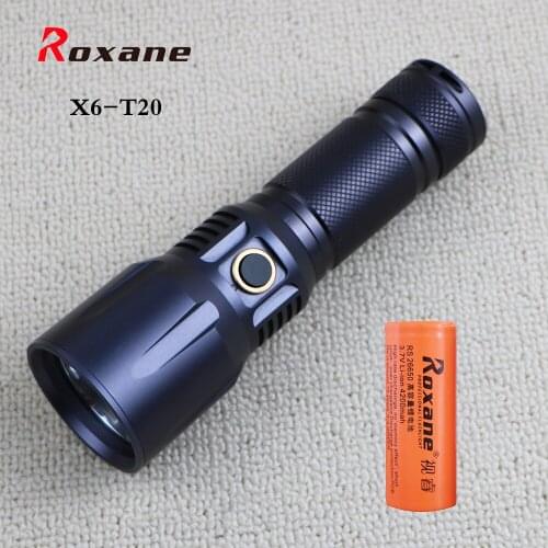 Roxane X6-T20 LED flashlight 990lm USB rechargeable super bright tactical lantern​​ Waterproof searchlight