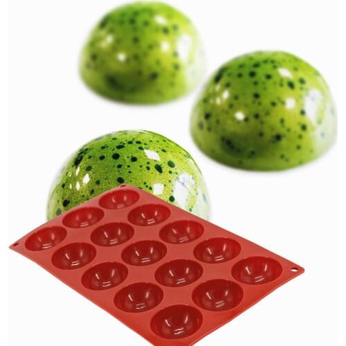 1PC DIY Ball Sphere Mold Silicone Cake Pastry Chocolate Candy Mould Kitchen Decorating Soap Jelly Mold Food Grade 6/12/24 Holes