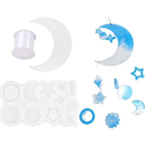 Epoxy Resin Mold Moon Wind Chimes Silicone Molds Art DIY Wind Bell Home Decorations Birthday Christmas New Year Gifts