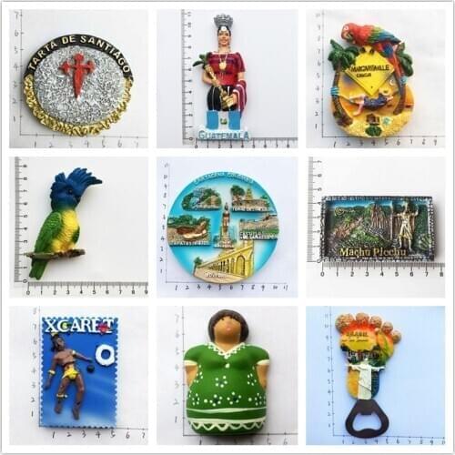 South America Fridge Magnet Souvenir Brasil Chile Guatemala Peru Colombia Bolivi Belize Mexican Country Travel Magnets Sticker