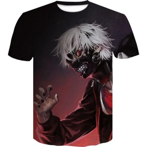 Tokyo Ghoul t-shirts Men/women New round neck 2021 New Hip Hop Casual Streetwear Japan Anime t shirt for men Summer manga tops