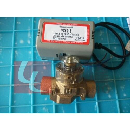 Fan Coil Central Air Conditioning brass electric Motorized ball valve three line two control three line one control AC220
