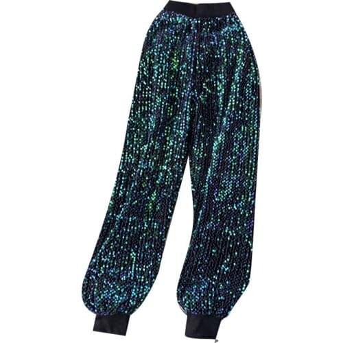 Sequin Pants Female High Waist Bottom Bandages Trousers For Women Spring Fashion 2020 Streetwear New
