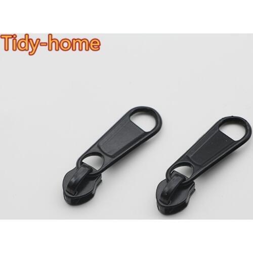 20pcs/lot Thicken Black No. 5# Nylon Zipper Sliders Zipper Puller Zipper Head For Nylon Zipper Repair Kit For Backpack Coat