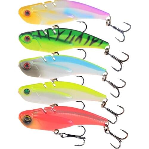 5pcs Sinking VIB Fishing Lure Artificial Hard Bait 70mm 19.8g Pesca Fish Vibration Wobbler Crankbaits Japan Ice Carp Fishing
