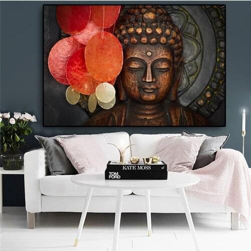 Abstract Meditation Buddha Painting on Canvas Religious Posters and Prints Cuadros Zen Modern Wall Art Pictures For Living Room