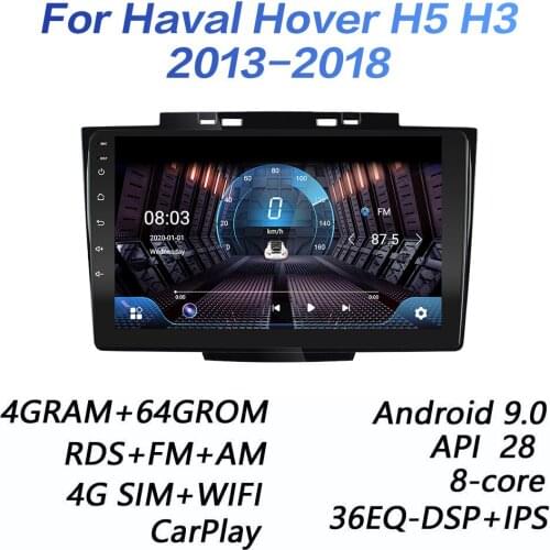 4GRAM+64GROM for Greatwall Haval Hover H5 H3 2013-2018 DSP 2 din Android 9.0 4G NET Car Radio Multimedia Video Player carplay