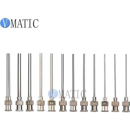Free Shipping 10G-21G Stainless Steel Dispensing Blunt Needles 1.5'' Length 12Pcs Mix Pack Metal Dispenser Needle 1-1/2 Inch