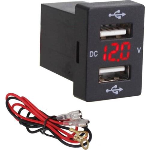 Fast Car Charger for Toyota New Corolla Ralink Dual USB Ports Voltage Display