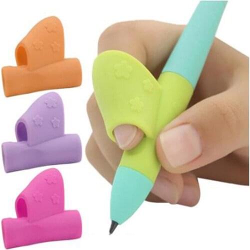 Color Random 3 Pencils Handle Right Hand Helps Children Learn Holding Pen And Writing Posture Correction Magic Fits Pencil Soft