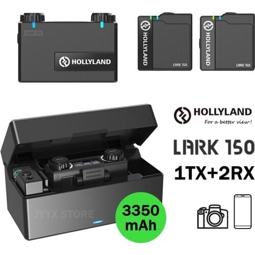 Hollyland LARK 150 Wireless Microphone System Lavalier Lapel Mic Microphone Kit with Charging case for Phones DSLR Camera