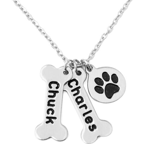 Custom Dog Necklace,Bone Pendants Necklace,Engrave Name Necklace for Pet,Dog Necklace,Gift for Her